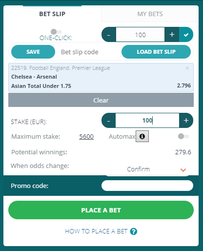 How to make bets on 22Bet