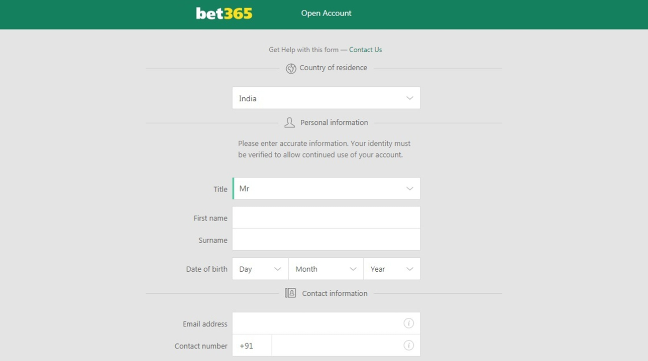How to register bet365 in india?